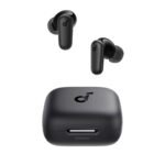 نمای رسمی و نزدیک از ایرباد بی سیم انکر مدل Anker Soundcore R50i NC رنگ مشکی با پس زمینه سفید