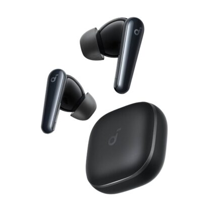 نمای اصلی و واضح از رنگ مشکی هدفون بی سیم انکر Anker SoundCore Liberty 5 با پس زمینه سفید