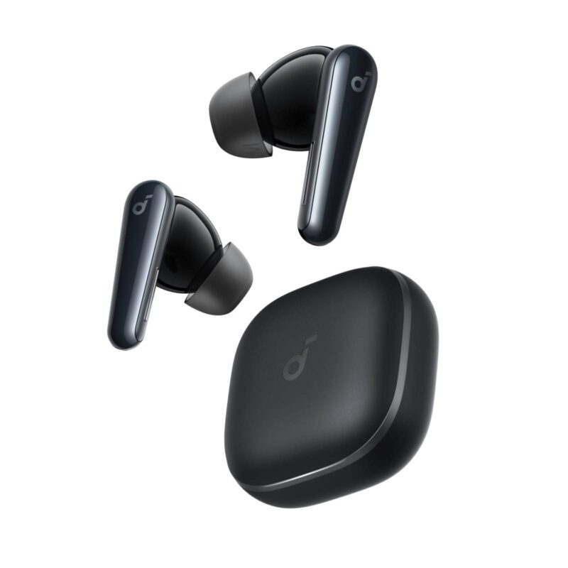 نمای اصلی و واضح از رنگ مشکی هدفون بی سیم انکر Anker SoundCore Liberty 5 با پس زمینه سفید