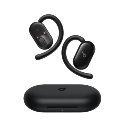 نمای رسمی و واضح از رنگ مشکی هدفون طراحی باز انکر Anker SoundCore V20i با پس زمینه سفید