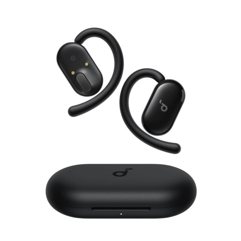 نمای رسمی و واضح از رنگ مشکی هدفون طراحی باز انکر Anker SoundCore V20i با پس زمینه سفید